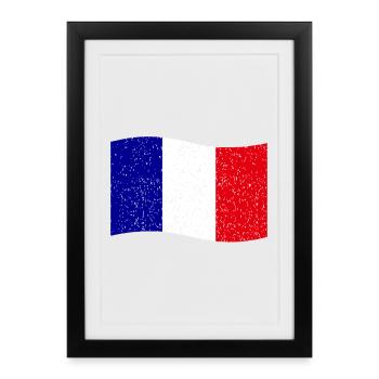 vintage French flag - Framed poster (27 × 37 cm) - black - Front