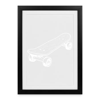 Skateboard Sketch - Framed poster (27 × 37 cm) - black - Front