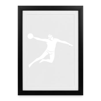 Lancer de puissance de water-polo - Affiche encadrée (27 × 37 cm) - noir - Devant