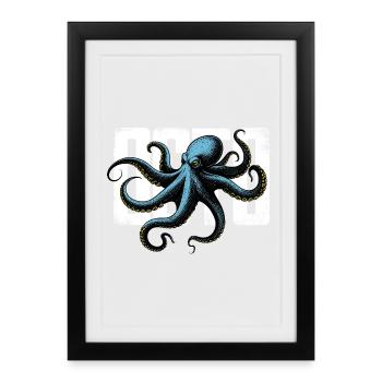Stylized Octopus - Framed poster (27 × 37 cm) - black - Front