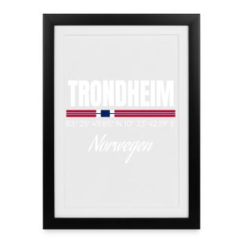 Trondheim - Gerahmtes Poster (27 × 37 cm) - Schwarz - Vorne