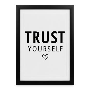 Renforcer la confiance en soi Typographie - Affiche encadrée (27 × 37 cm) - noir - Devant