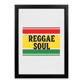 Reggae Soul Style jamaïcain - Affiche encadrée (27 × 37 cm) - noir - Devant