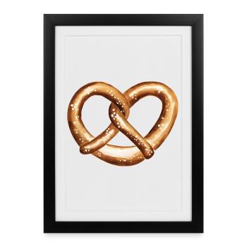 Heart Shaped Pretzel - Framed poster (27 × 37 cm) - black - Front