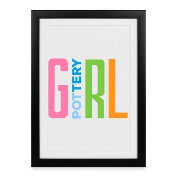 Ventilateur en céramique poterie fille déclaration - Affiche encadrée (27 × 37 cm) - noir - Devant