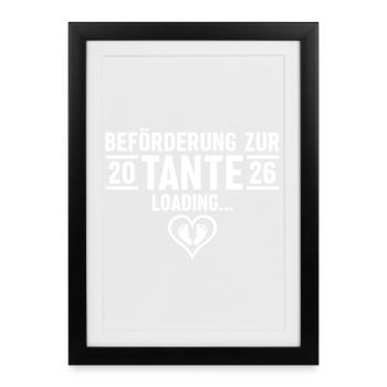 Promotion à Tante 2026 invitations - Affiche encadrée (27 × 37 cm) - noir - Devant