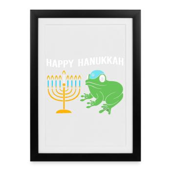 Hanukkah Hanukah Hanukkah Frog - Framed poster (27 × 37 cm) - black - Front