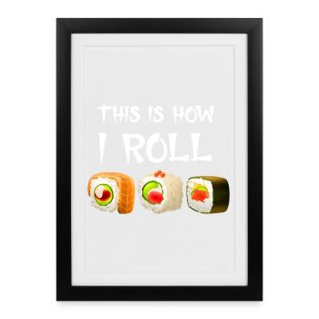 Kawaii Sushi Meme Sushi Joke - Framed poster (27 × 37 cm) - black - Front