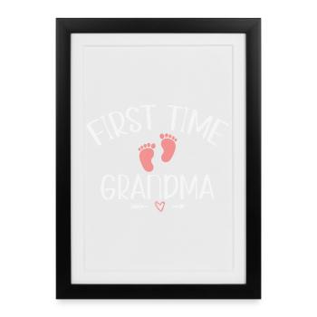 Future mamie pour la première fois - Affiche encadrée (27 × 37 cm) - noir - Devant
