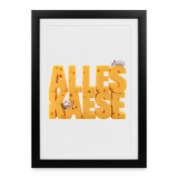 Tous les fromages - Affiche encadrée (27 × 37 cm) - noir - Devant