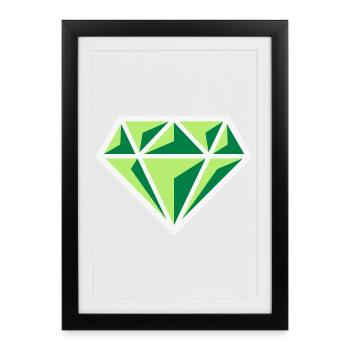 Diamond (Gemstone Brilliant Symbol / NEG Gre 3C) - Framed poster (27 × 37 cm) - black - Front