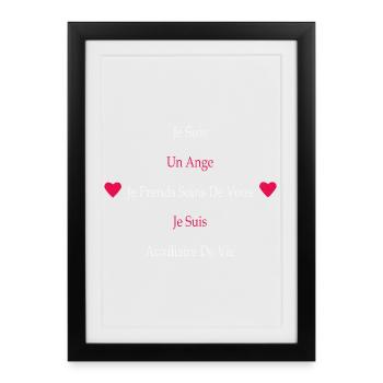 Je Suis Un Ange, Je Suis Auxiliaire de Vie - Affiche encadrée (27 × 37 cm) - noir - Devant