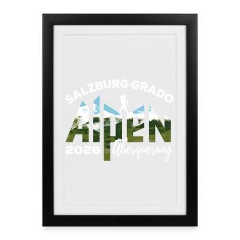 Traversée des Alpes 2026 Salzbourg Grado Randonnée - Affiche encadrée (27 × 37 cm) - noir - Devant