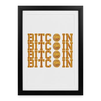 Bitcoin - Framed poster (27 × 37 cm) - black - Front