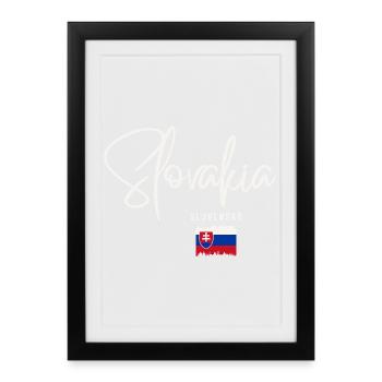 Racines slovaques, j’adore la Slovaquie - Affiche encadrée (27 × 37 cm) - noir - Devant