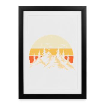 Randonnée Randonneur Alpiniste Cadeau - Affiche encadrée (27 × 37 cm) - noir - Devant