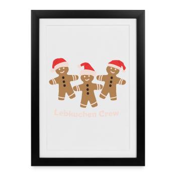 Boulangerie de Noël Gingerbread Crew - Affiche encadrée (27 × 37 cm) - noir - Devant