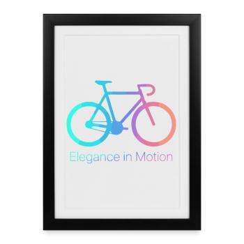 Bicyclette Élégance en Mouvement - Affiche encadrée (27 × 37 cm) - noir - Devant