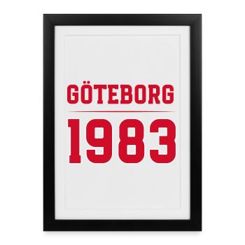 Göteborg 1983 Typographie rétro - Affiche encadrée (27 × 37 cm) - noir - Devant
