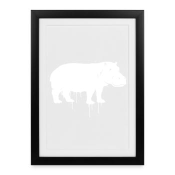 Hippo Graffiti Streetwear Vector - Framed poster (27 × 37 cm) - black - Front