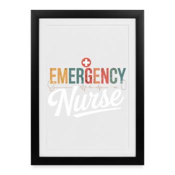 Emergency Nurse Emergency Design - Framed poster (27 × 37 cm) - black - Front