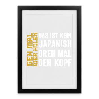 Allez chercher de la bière, amis buveurs de bière drôles, - Affiche encadrée (27 × 37 cm) - noir - Devant