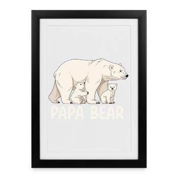 Papa Ours - Affiche encadrée (27 × 37 cm) - noir - Devant