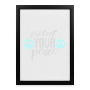 Protect Your Peace Mental Health Mindfulness - Framed poster (27 × 37 cm) - black - Front