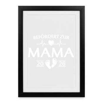 Mère 2026 - Promue Maman - Affiche encadrée (27 × 37 cm) - noir - Devant