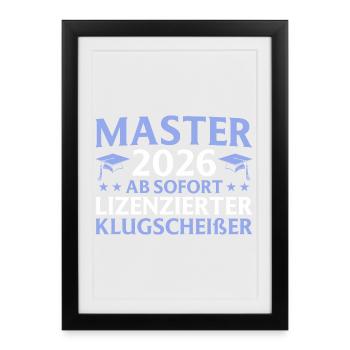 Studies Completed 2026 Master's Degree Gift - Framed poster (27 × 37 cm) - black - Front