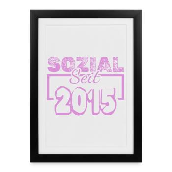 Social Pink depuis 2013 - Affiche encadrée (27 × 37 cm) - noir - Devant
