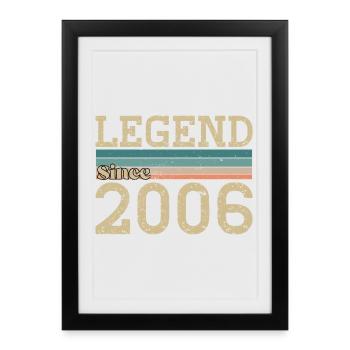 Légende depuis 2006 Anniversaire 2006 Vintage - Affiche encadrée (27 × 37 cm) - noir - Devant