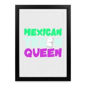 Mexican Train Domino - Affiche encadrée (27 × 37 cm) - noir - Devant
