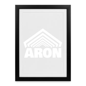 Prénom Aron - Affiche encadrée (27 × 37 cm) - noir - Devant