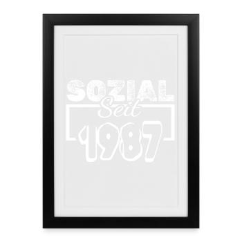 Social 1987 - Framed poster (27 × 37 cm) - black - Front