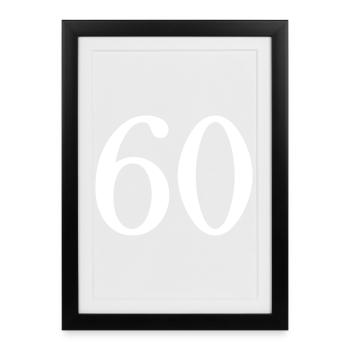 60. 60 ANS. 60e ANNIVERSAIRE. ANNIVERSAIRE 60 ANS. - Affiche encadrée (27 × 37 cm) - noir - Devant