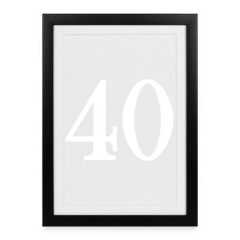 40. 40 YEARS. 40th ANNIVERSARY. 40 YEARS ANNIVERSARY. - Framed poster (27 × 37 cm) - black - Front