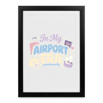 Travel anxiety humor, airport chaos, flying is - Framed poster (27 × 37 cm) - black - Front