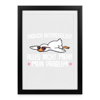 Partial retirement goose with sunglasses - early retirement - Framed poster (27 × 37 cm) - black - Front