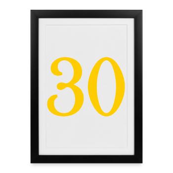 30. 30 ANS. 30e ANNIVERSAIRE. ANNIVERSAIRE 30 ANS. - Affiche encadrée (27 × 37 cm) - noir - Devant