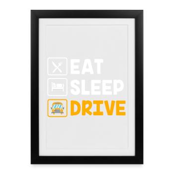 School Bus Driver Bus Driver School Bus - Framed poster (27 × 37 cm) - black - Front