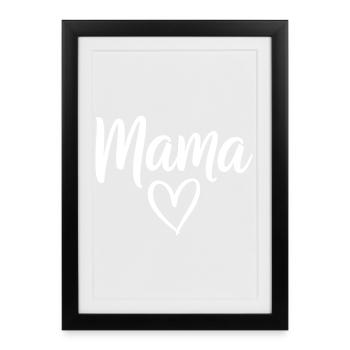Mama Heart Script Logo - Affiche encadrée (27 × 37 cm) - noir - Devant