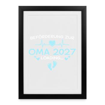 Cœur Grand-mère 2027 : Un design mignon pour les futures grand-mères - Affiche encadrée (27 × 37 cm) - noir - Devant