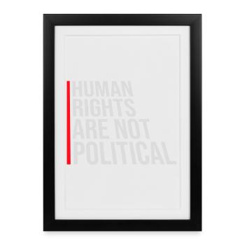 Human Rights Are Not Political Menschenrechte Logo - Framed poster (27 × 37 cm) - black - Front
