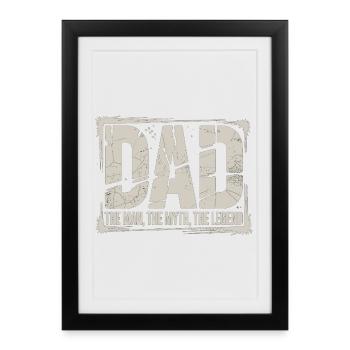 Papa L’Homme Le Mythe La Légende Chemise - Affiche encadrée (27 × 37 cm) - noir - Devant