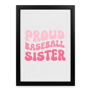 Sœur fière du baseball - Affiche encadrée (27 × 37 cm) - noir - Devant
