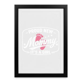 Future maman et mère enceinte, fille biologique - Affiche encadrée (27 × 37 cm) - noir - Devant