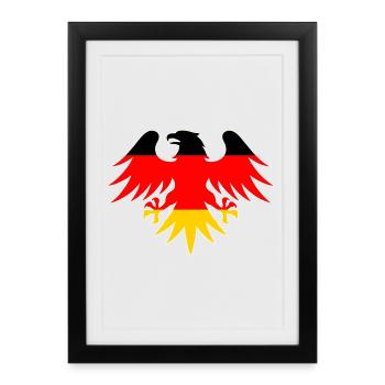 Motif de drapeau allemand en forme d’aigle - Affiche encadrée (27 × 37 cm) - noir - Devant