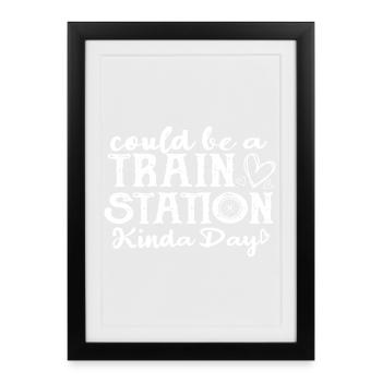 Typographie de la Journée de la gare - Affiche encadrée (27 × 37 cm) - noir - Devant