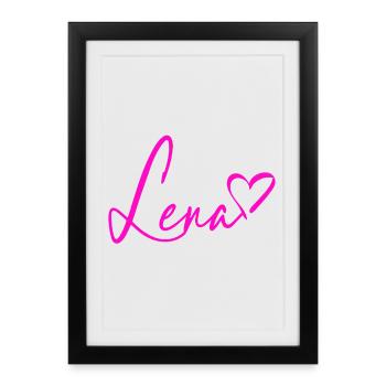 Signature Lena Rose Néon - Affiche encadrée (27 × 37 cm) - noir - Devant